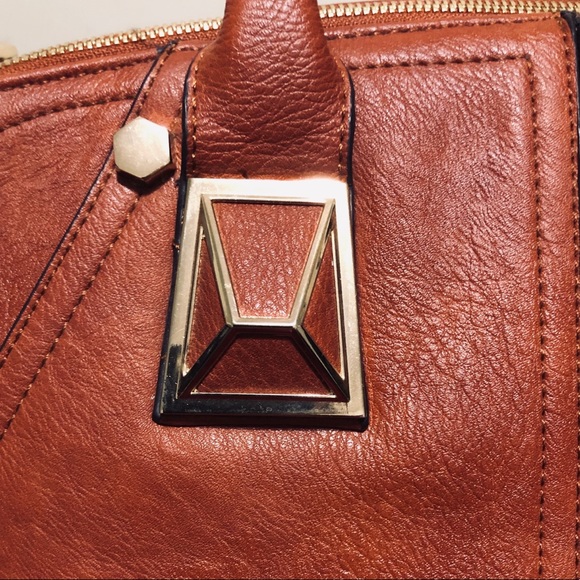 Large Satchel / Shoulder Bag Purse Cognac Brown - Picture 8 of 8